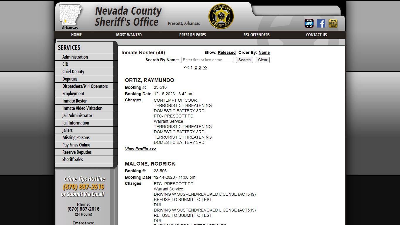 Inmate Roster - Current Inmates Booking Date Descending - Nevada County ...